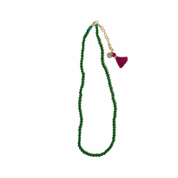 Mykonos crystal necklace with tassel