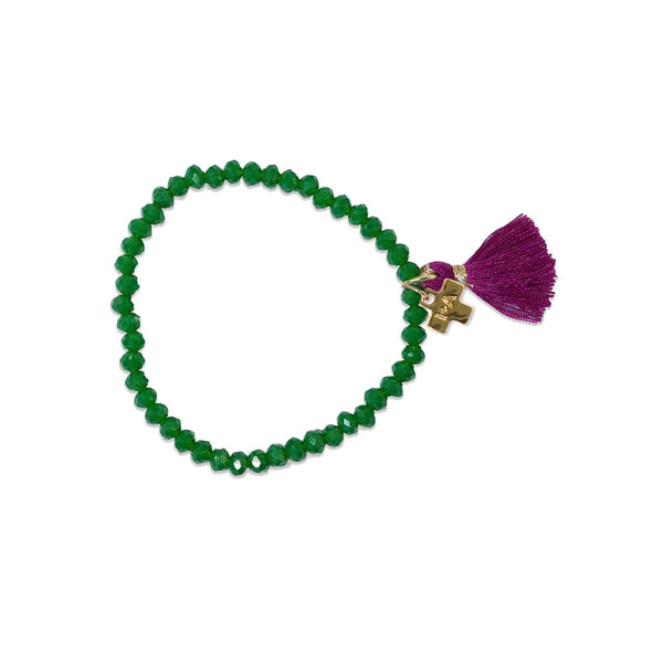 Santorini crystal bracelet with tassel