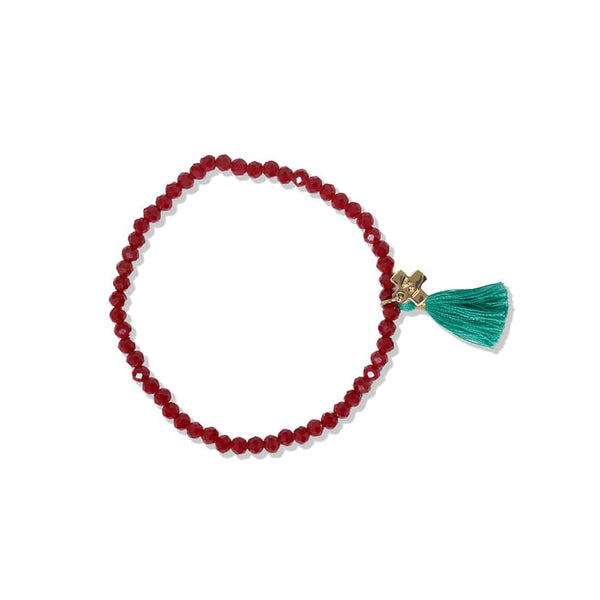 Santorini crystal bracelet with tassel
