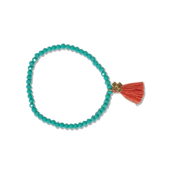 Santorini crystal bracelet with tassel