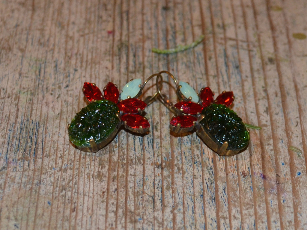 Etched stone earrings