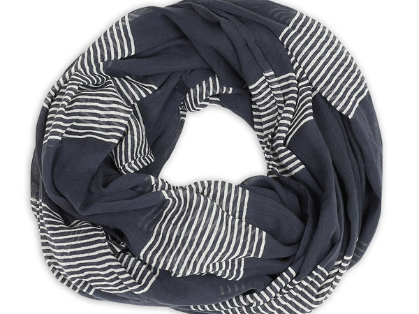 Raya Navy Stripe Scarf