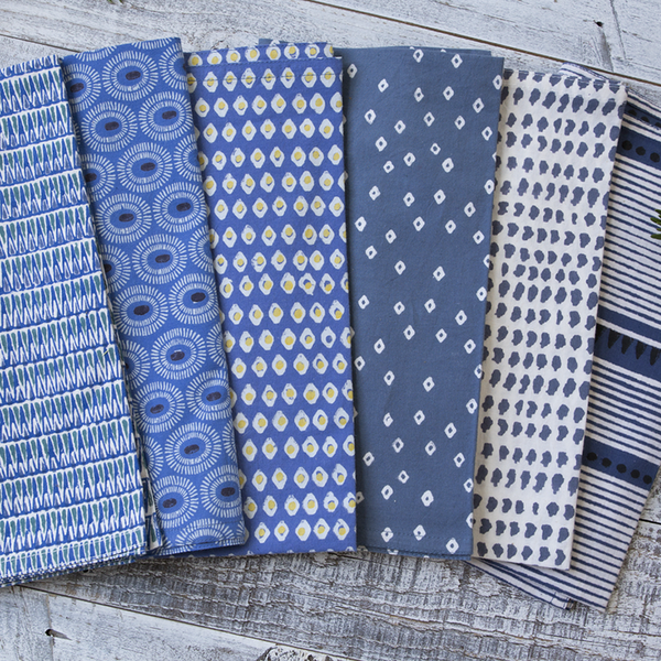 Troye Ocean Block Printed napkins